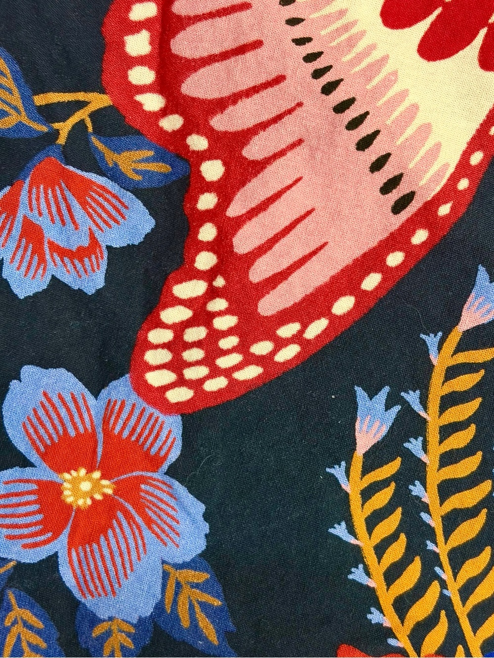 FARM RIO Tropical Bird Print Puff Sleeve Mini Dress Size L - Picture 4 of 12